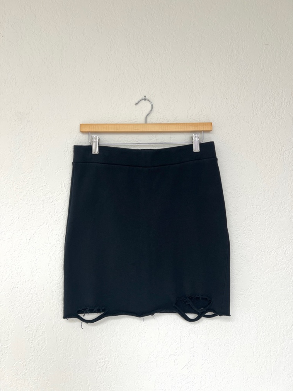 NSF black distressed sweatshirt mini skirt / grunge indie / size M